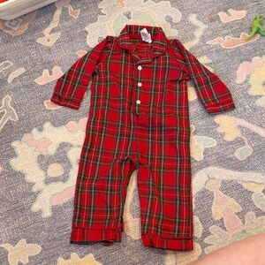 Red Plaid Baby Pajama Jumper